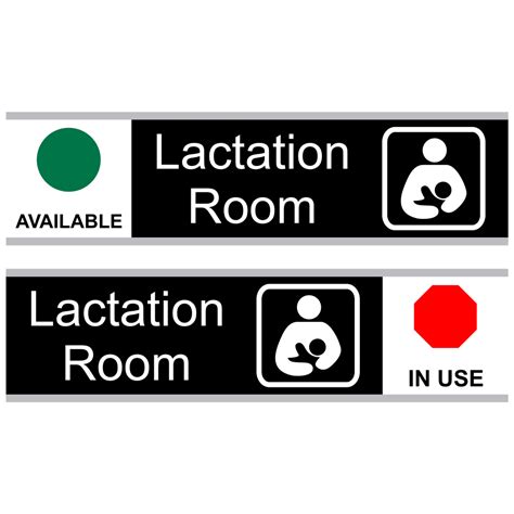 Black Lactation Room Sliding Engraved Sign With Symbol EGRE-37153-SYM-SLIDE-WHTonBLK