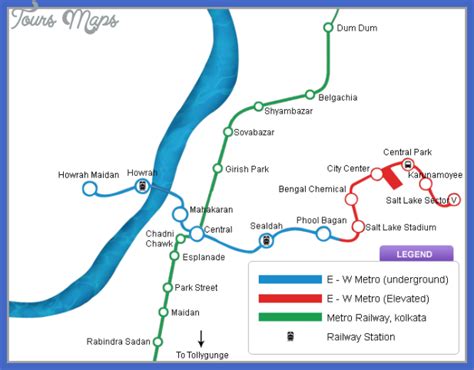 Kolkata Metro Map - ToursMaps.com