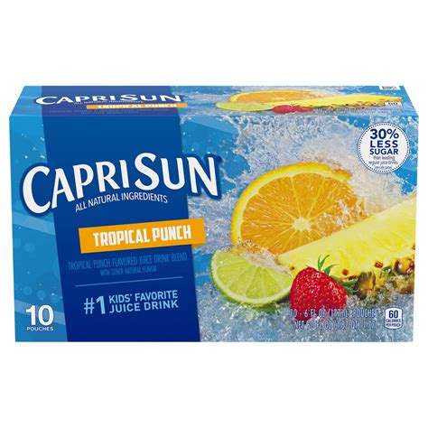 Capri Sun Tropical Punch Juice Drink Blend 6 oz Pouches - Shop Juice at H-E-B