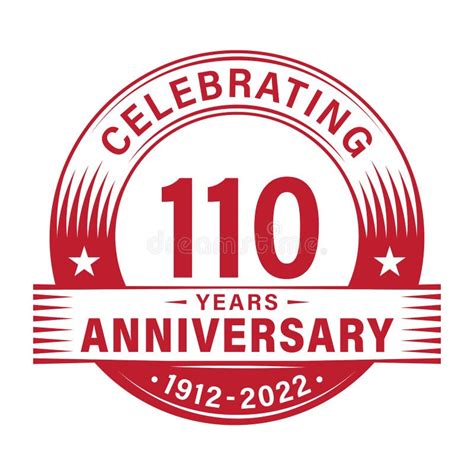 110 Years Anniversary Celebration Design Template. 110th Logo Vector Illustrations. Stock Vector ...