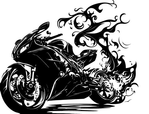 Motorcycle Vector Art - Etsy