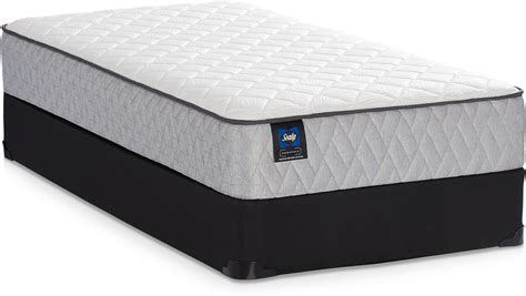 Sealy Elmcroft Firm Queen Mattress and Split Low-Profile Foundation | Value City Furniture