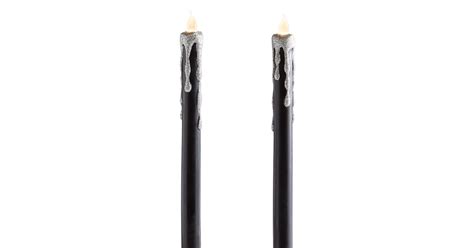 Black and Silver LED Taper Candles Set of Two | Best Pier 1 Halloween Decor 2019 | POPSUGAR Home ...