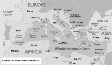 Map of the countries that border the Mediterranean Sea. Modified from ...