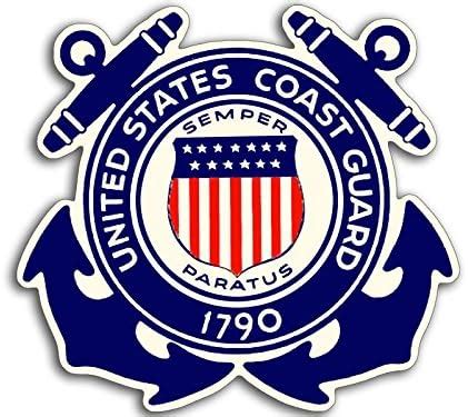 Amazon.com - Vintage US Coast Guard 1790 Crossed Anchors Shaped Sticker (USCG Logo Vinyl Decal ...