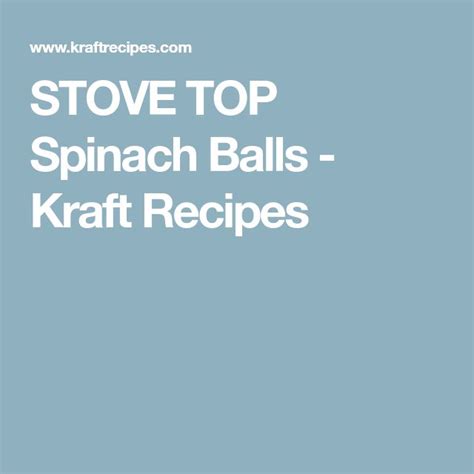 STOVE TOP Spinach Balls | Recipe | Spinach balls, Baked chicken, Spinach