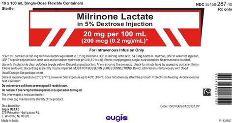 Milrinone - FDA prescribing information, side effects and uses