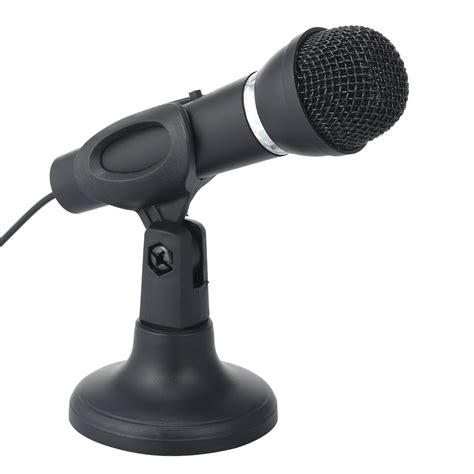 Mini Microphone with Stand 3.5mm Jack Desk Microphone for Computer ...