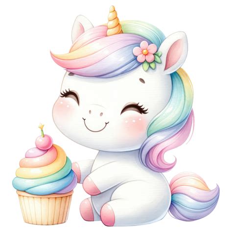AI generated Unicorn in rainbow and white colors for baby and girls birthday party 37247121 PNG