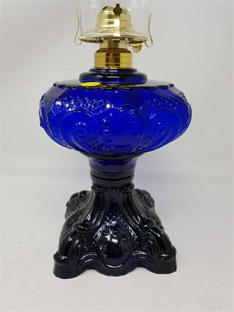 COBALT BLUE #2 COAL OIL LAMP