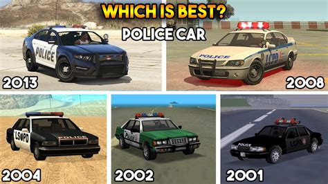 GTA : WHICH IS BEST POLICE CAR IN EVERY GTA? (GTA 5, 4, SAN, VC, 3) - YouTube