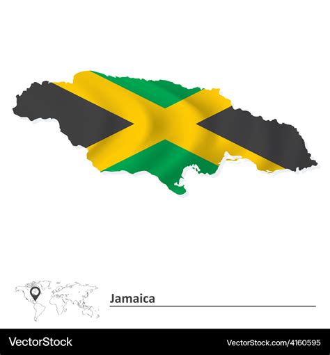 Jamaican Map And Flag