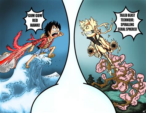 Commission III: Luffy Vs Naruto by KCampbell499 on DeviantArt