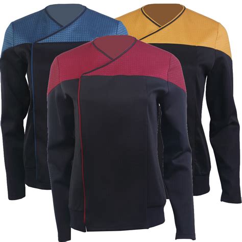 Star Trek Picard 3 Command Red Uniforms Cosplay Starfleet Female Gold – Cosermart