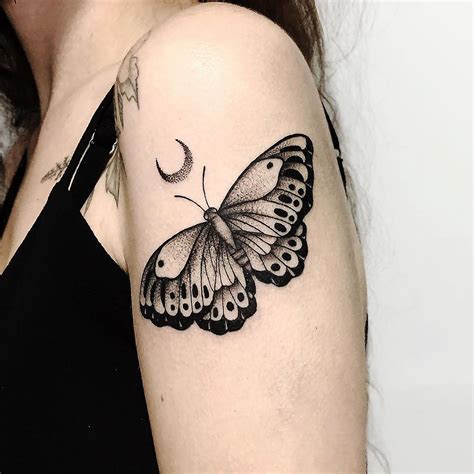 Moth With Moon Temporary Tattoo Butterfly Temporary Tattoo | Etsy