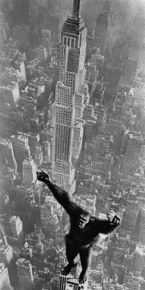 “King Kong climbing Empire State, 1900’s photo” | Stable Diffusion ...