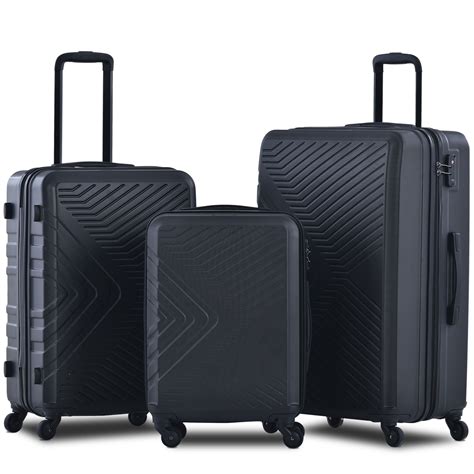 Travelhouse 3 Piece Luggage Set Hardshell Lightweight Suitcase with TSA ...