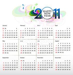 Colorful Calendar Design Stock Clipart | Royalty-Free | FreeImages