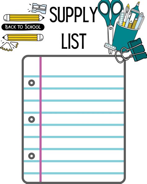 Back To School Supplies Printables