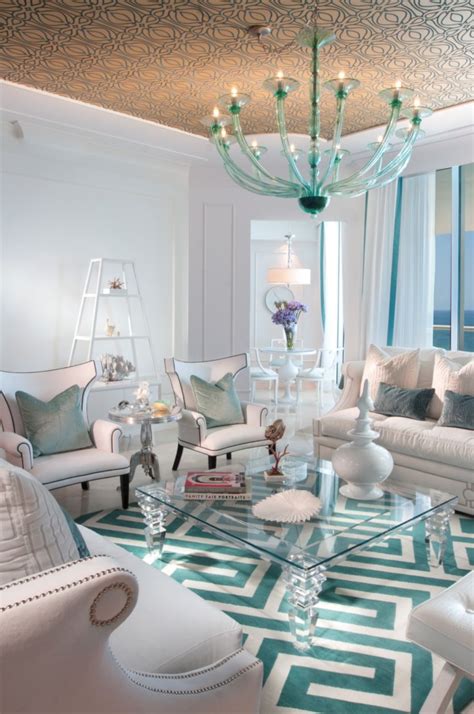 10 ideas for how to decorate your living room with turquoise accents