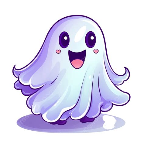 Isolated Illustration Of A Cute Ghost, Halloween Holiday, Scary Face, Halloween Cartoon PNG ...