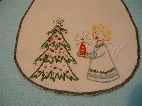 Free Images : Hand embroidered, napkins for bread basket, christmas ornament, art, needlework ...