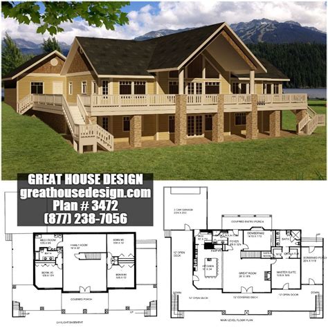 Home Plan - Great House Design | House design, House plans, Mountain house plans