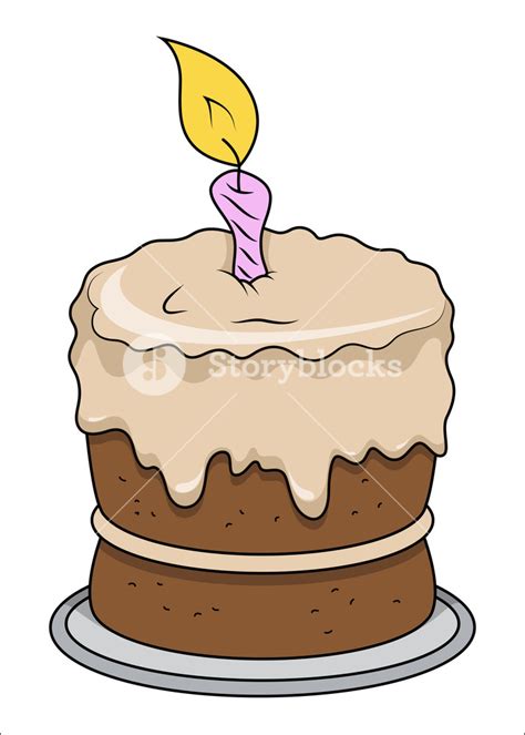 Cute Cartoon Birthday Cake - Vector Illustrations Royalty-Free Stock ...