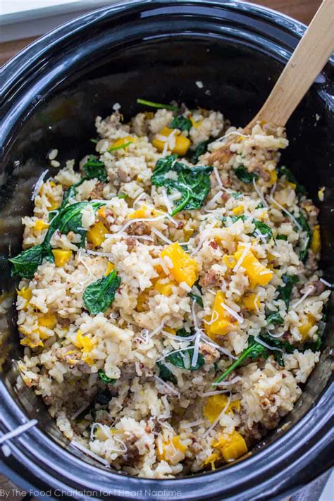 Slow Cooker Risotto with Butternut Squash & Sausage - I Heart Naptime