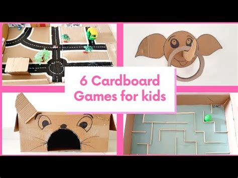 6 Best Cardboard games for kids | Cardboard ideas for kids - YouTube