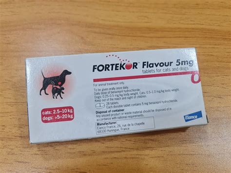 FORTEKOR FLAVOUR 5mg for cats and dogs, Health & Nutrition, Medical ...