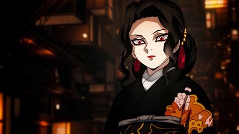 Demon Slayer Kimetsu no Yaiba With Red Eyes With Background Of ...