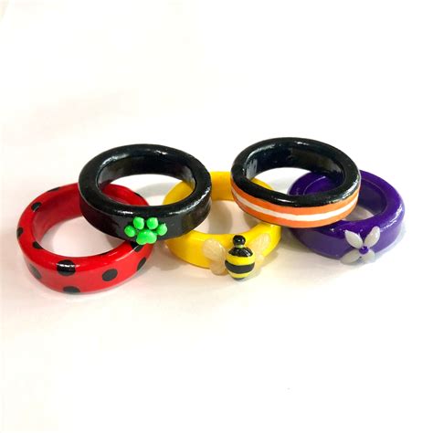 Miraculous Ladybug themed rings polymer clay Statement ring | Etsy