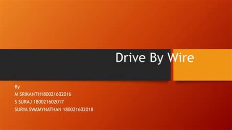 Drive by wire | PPT