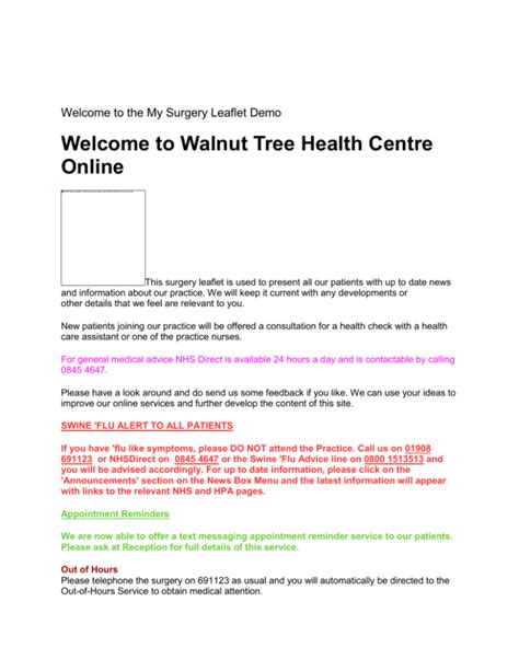 Walnut Tree Health Centre Online