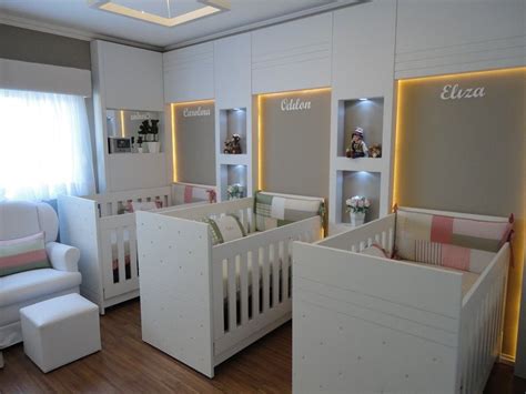 H Arquitetura » quarto de trigêmeos | Twin baby rooms, Nursery twins, Triplets nursery