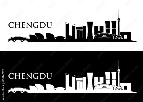 Chengdu skyline Stock Vector | Adobe Stock