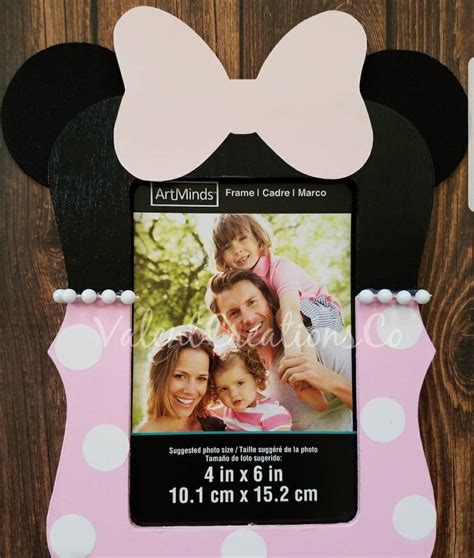 Minnie Mouse Inspired Picture Frame Pink and Black Picture | Etsy