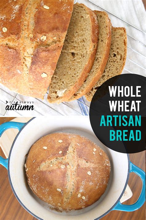 whole wheat artisan bread {easiest bread recipe ever} - It's Always Autumn