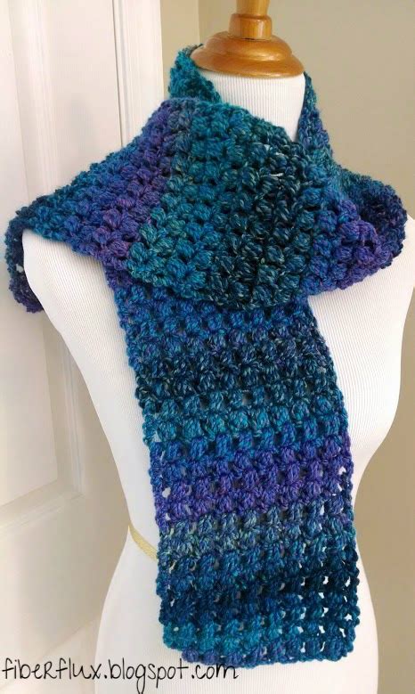 Fiber Flux: Free Crochet Pattern...Tweedy Puff Stitch Scarf!