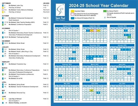 St Paul Public Schools Calendar 2024-2025 | Download PDF