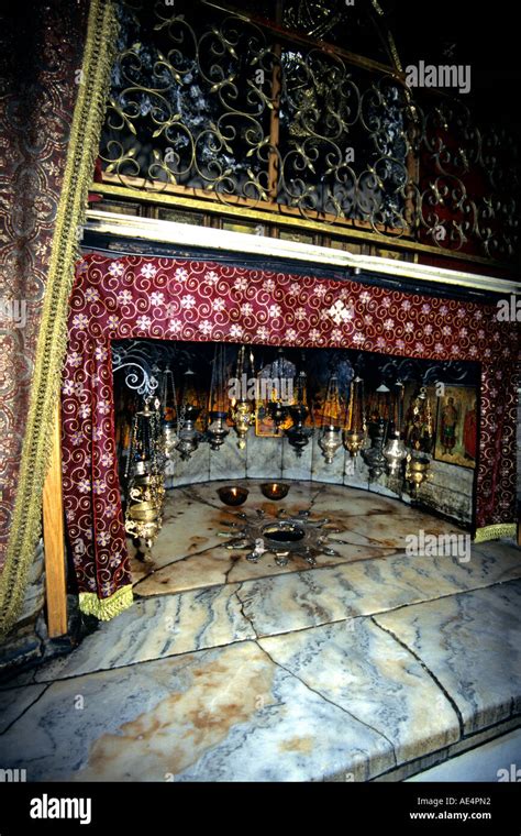 Site of Jesus birthplace in Church of the Nativity, Bethlehem, Israel ...