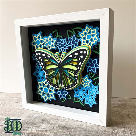 3D Cardstock Butterfly SVG Layered SVG for Cricut Silhouette Shadowbox ...