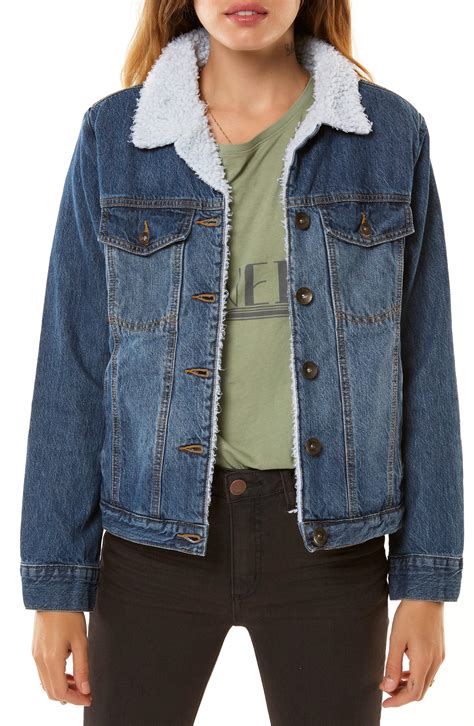 O'neill Sportswear Clemente Fleece Lined Denim Jacket in Blue - Lyst