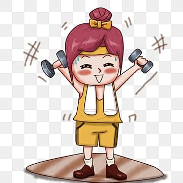 Anime Thick Painted Exercise Girl Illustration Png, Lose Weight ...