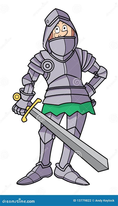 Cartoon Skinny Knight in Armor Stock Vector - Illustration of laugh, happy: 13779822