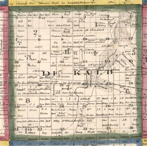 DeKalb County Illinois 1860 Old Wall Map Reprint with | Etsy