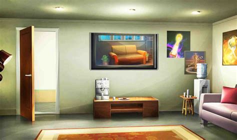 Anime Living Room Background Night With Tv Background commission for ...