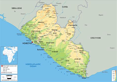 Liberia West Africa Map