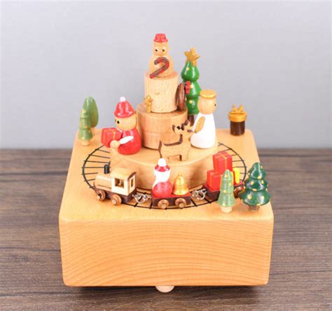 Clockwork Christmas Wooden Music Box,NPS109,North Promotional